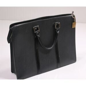 Louis Vuitton Black Taiga Lozan Leather Business Briefcase Needs Repair